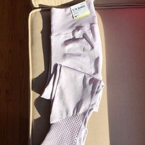 High Waisted 7/8 Leggings Yoga Pants Medium Tall NEW